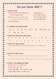 English Worksheet: ABC activity