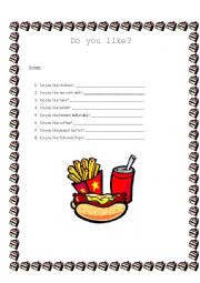 English Worksheet: Do you like?