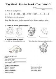 English Worksheet: Test for children