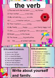 English Worksheet: verb to be