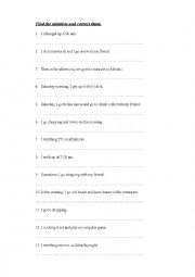 English Worksheet: Correct the mistakes, elementary 