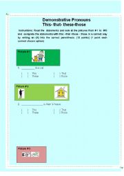 English Worksheet: Demonstrative pronouns