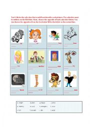 English Worksheet: Adjectives and its opposite