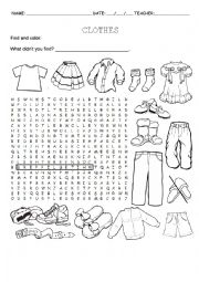 clothes word search