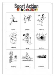 Sport Action Worksheets