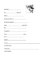 English Worksheet: Introducing onself