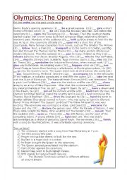 English Worksheet: Olympics:The Opening Ceremony