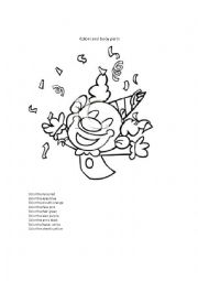 English Worksheet: Colors and body parts
