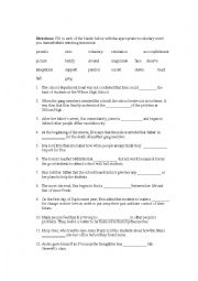 English Worksheet: Freedom Writers (Movie Lesson Worksheet)