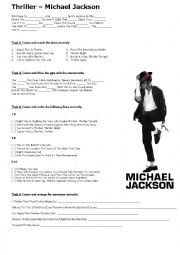 English Worksheet: Michael Jackson- Thriller 