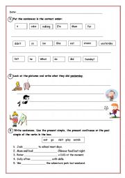 Mixed tenses worksheet. Simple past revision (revised)