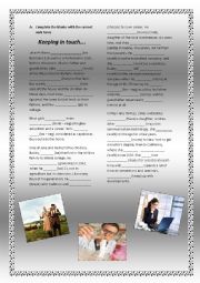 English Worksheet: changes through generation