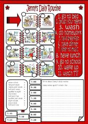 English Worksheet: Jennys Daily Routine