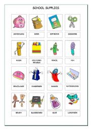 English Worksheet: School Supplies