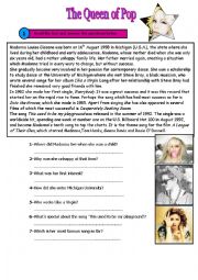 English Worksheet: MADONNA - This used to be my playground - A league of their own