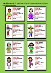 English Worksheet: Speaking cards part 2