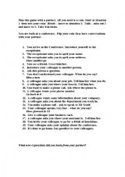 English Worksheet: Business English Role Play Game