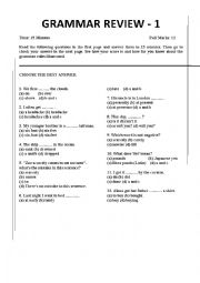 English Worksheet: Total Grammar Review with Explanation