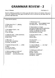 English Worksheet: Total Grammar Review with Explanation PART 2