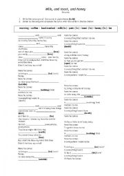 English Worksheet: SONG: Milk, and Toast, and Honey - Roxette