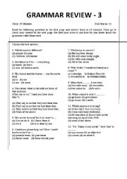 English Worksheet: Total Grammar Review with Explanation PART 3