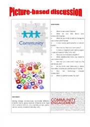 English Worksheet: Picture-based discussion community