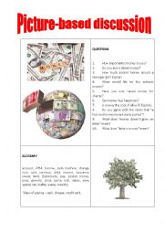 English Worksheet: Picture-based discussion cash