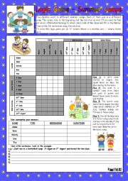 Logic game (52nd) - Summer camps *** with key *** fully editable *** BW