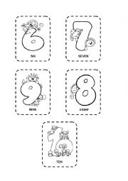 English Worksheet: Numbers 6 to 10