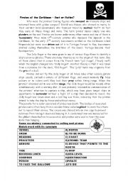 English Worksheet: pirates of the caribbean 2