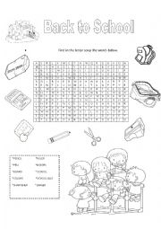 English Worksheet: Letter Soup Back to School