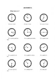 English Worksheet: what time is it?