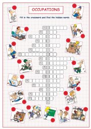 English Worksheet: Occupations Crossword Puzzle