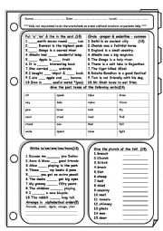 Revision sheet with multiple excercise