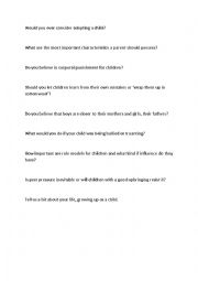 English Worksheet: parents and children discussion/debates