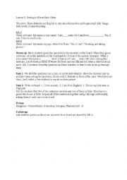 English Worksheet: First Lesson to Gauge Level