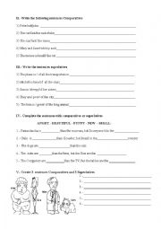 English Worksheet: Test Comparatives and Superlatives