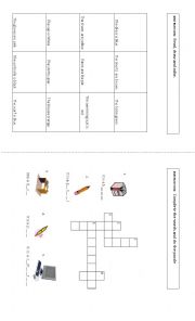 English Worksheet: classroom objects