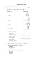 English Worksheet: family members 