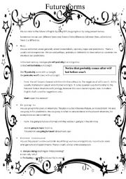 English Worksheet: Future forms