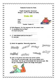 Energy 1 - Unit 3 - Family and Friends  TEST