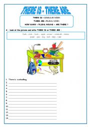 English Worksheet: THERE IS - THERE ARE -HOW MANY