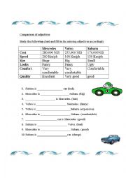 English Worksheet: comparison of adjectives