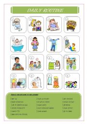 English Worksheet: Daily Routine