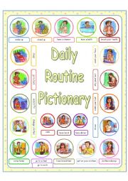 Daily Routine - Daily Activities PICTIONARY