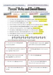English Worksheet: Part IV. Phrasal Verbs - talking about social issues
