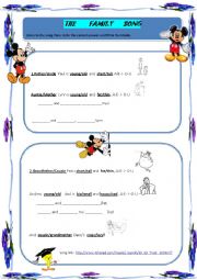 English Worksheet: Family members and adjectives