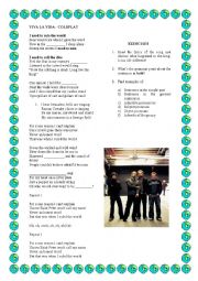 English Worksheet: Viva la vida - Used to with Coldplay