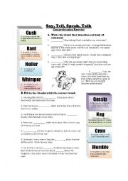 English Worksheet: Talking Alternative Vocabulary