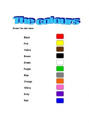 English Worksheet: The colours